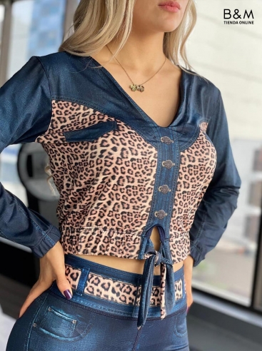 Set De Buso Recortado y Leggins